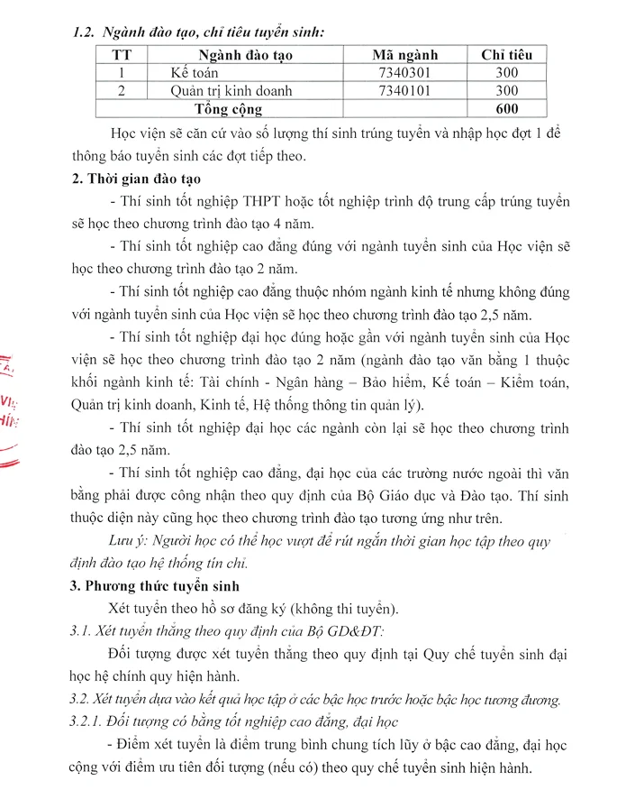 THÔNG BÁO HỌC VIỆN TÀI CHÍNH TUYỂN SINH HỆ TỪ XA ĐỢT 1 NĂM 2026