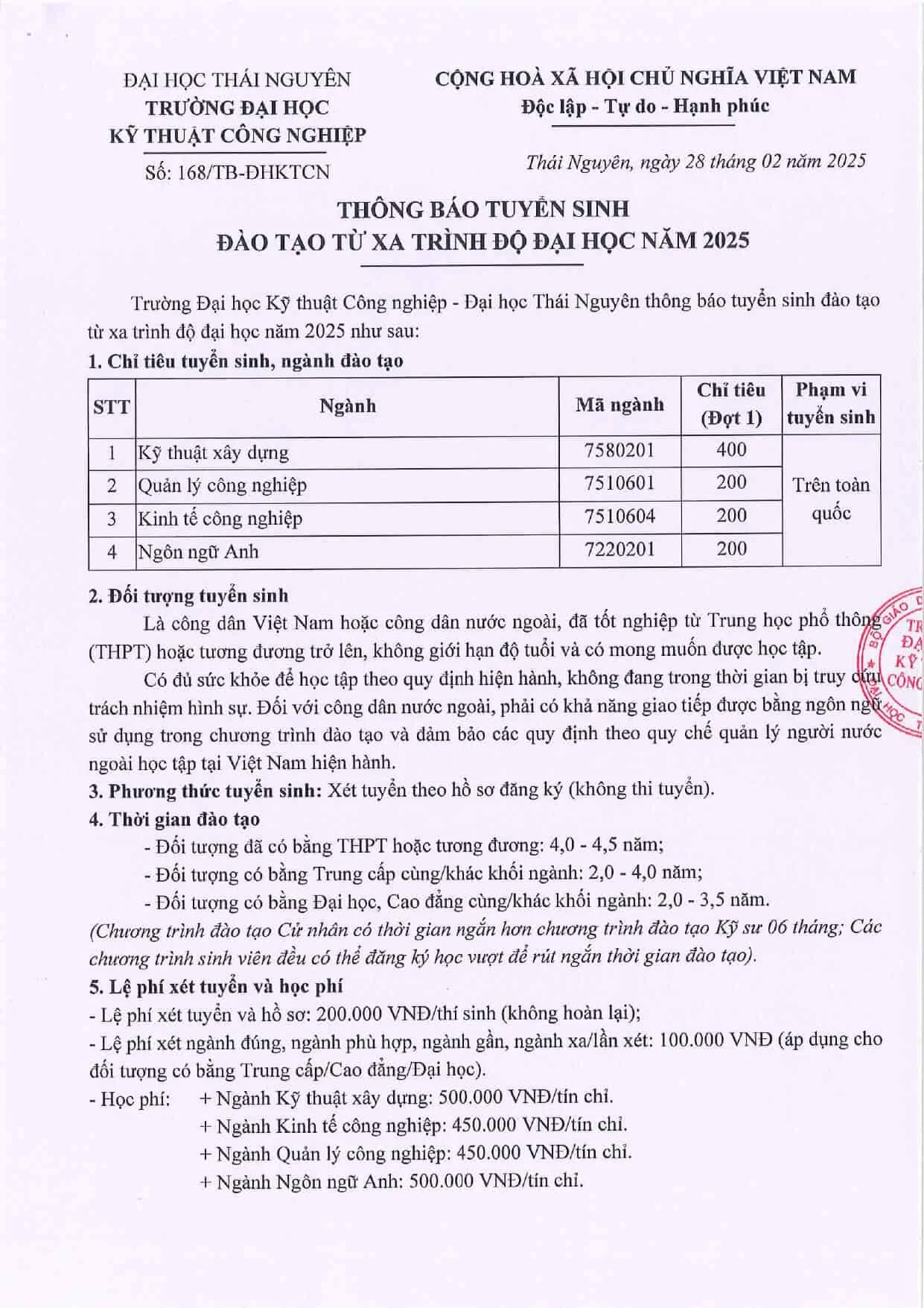 TRƯỜNG ĐẠI HỌC KỸ THUẬT CÔNG NGHIỆP THÁI NGUYÊN TNUT