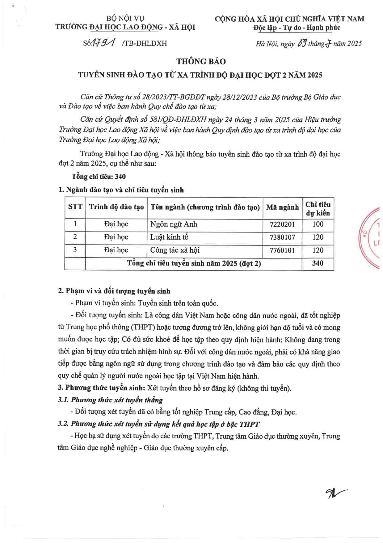 TRƯỜNG ĐẠI HỌC LAO ĐỘNG XÃ HỘI ULSA